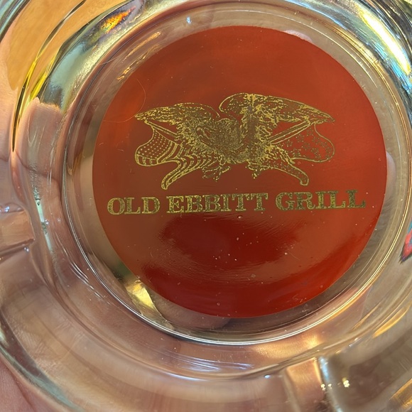 Vintage Old Ebbitt Grill From Washington, DC Mid Century Glass Ashtray Round - Picture 2 of 6